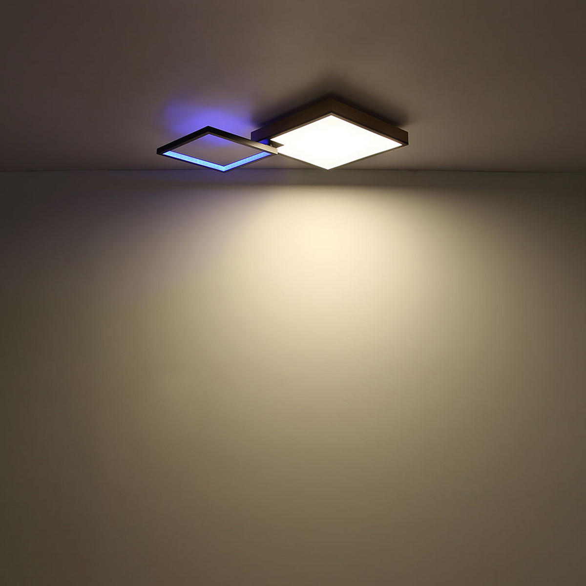 LED DECKENLEUCHTE Jacky Schwarz Holzoptik - Schwarz, Metall (85.5/55/10cm) - Globo Lighting