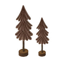 WEIHNACHTSBÄUMEN SET, 2 pieces Braun 6/13/39 cm - Braun, Naturmaterialen (6/39/13cm) - Mobili Rebecca
