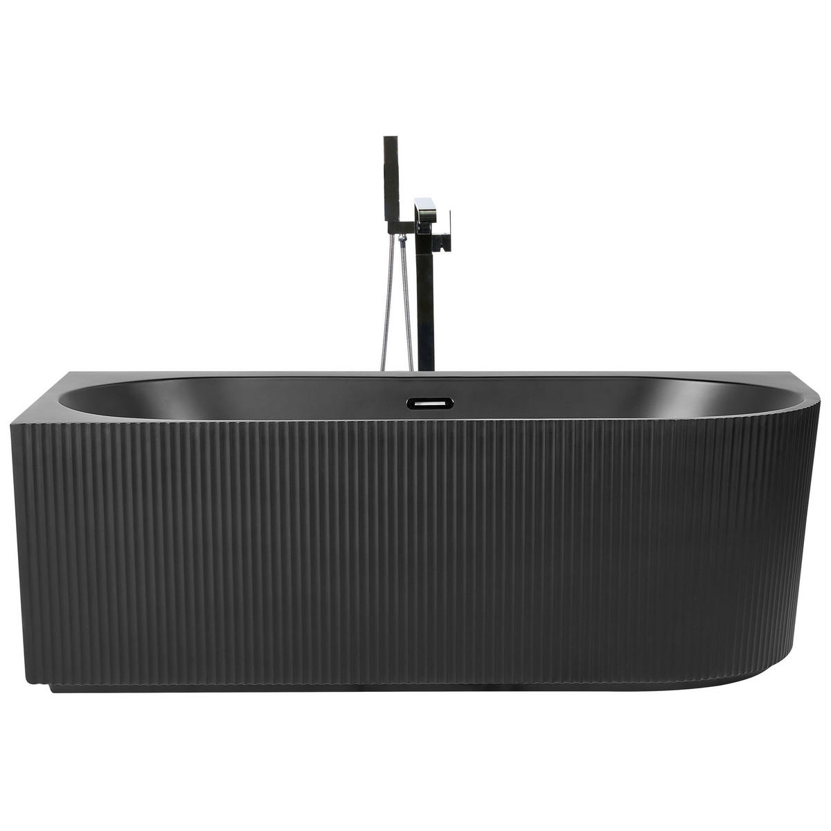 ECKBADEWANNE 80x170x60 cm schwarz Gocta - Schwarz, Kunststoff (80/60/170cm) - Beliani