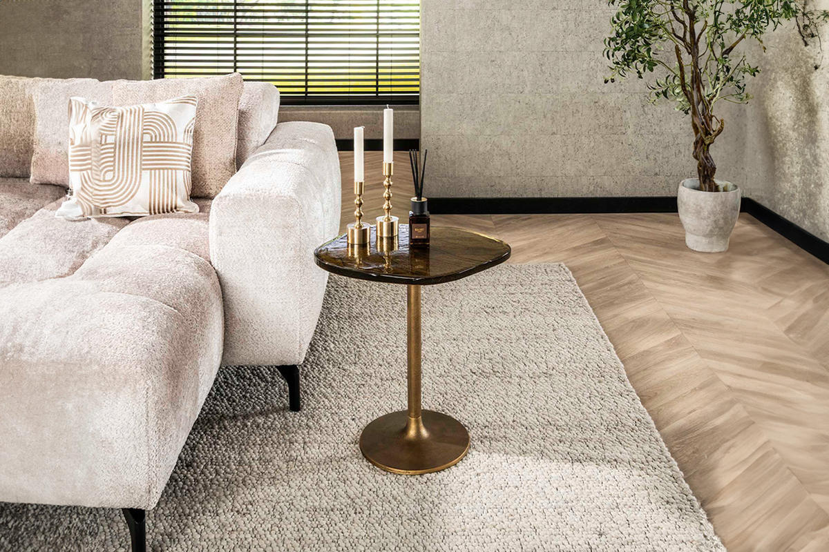 BEISTELLTISCH DARI Gold Glas - Goldfarben, Glas/Metall (53/42/50cm) - KAWOLA