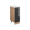 SCHUBLADENSCHRANK R-Line Anthrazit Hochglanz 30 cm AP Marmor - Anthrazit/Eiche Wotan, Holzwerkstoff (30/81.6/60cm) - Vicco