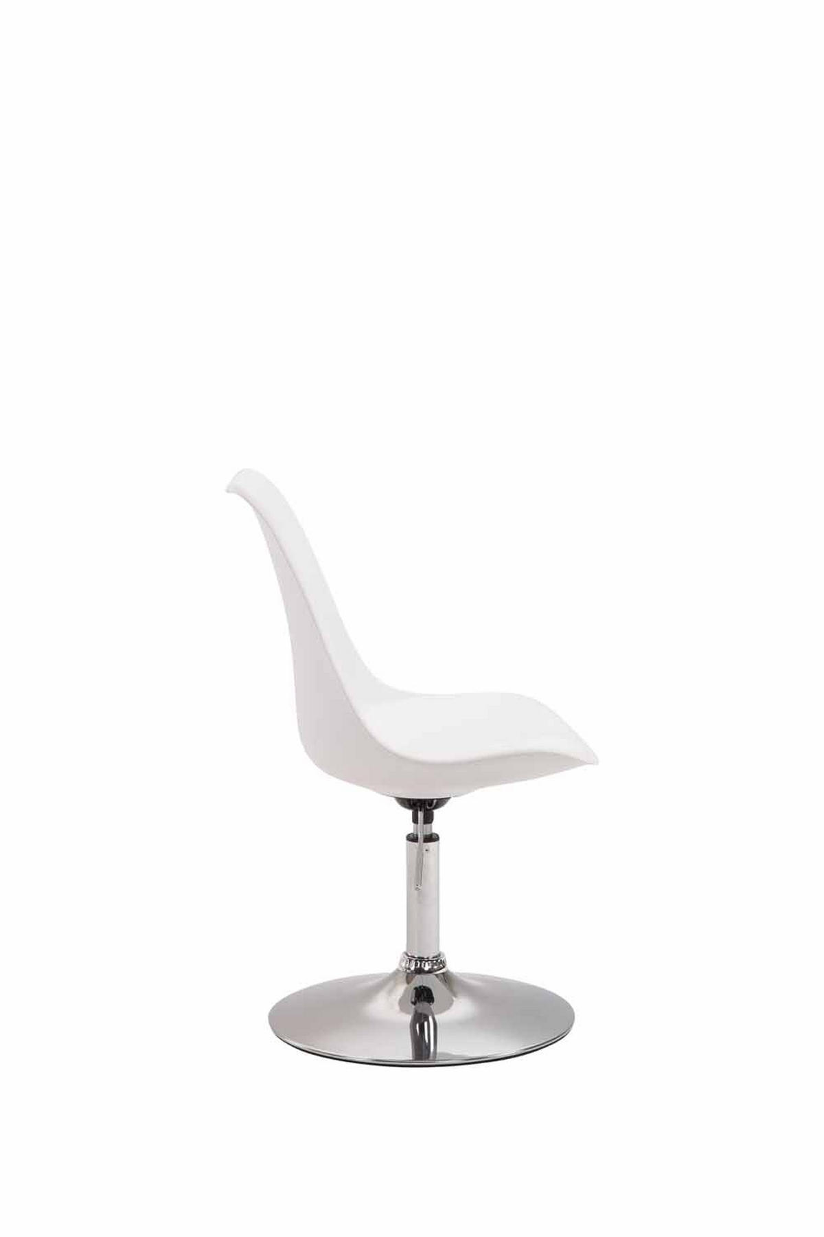 DREHSTUHL Kunststoff weiß - Chromfarben/Weiß, Kunststoff/Metall (48/76/57cm) - CLP