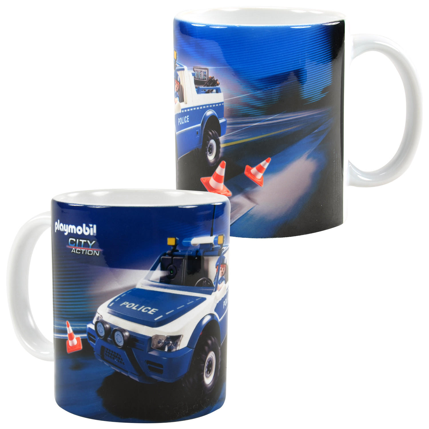BECHER Playmobil City Action Polizei Blau 320 ml - Multicolor, Keramik (0.32L) - Playmobil