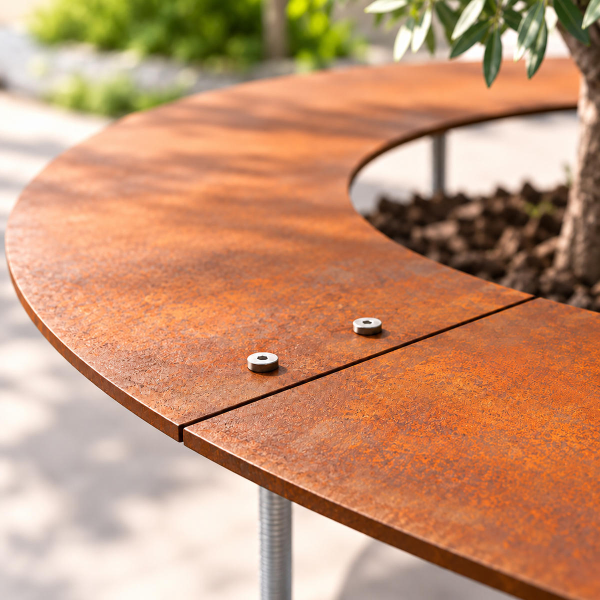 TRÄDRING rostbrun cortenstål 120 cm - Kopparfärgad, Metall (120/0.3/120cm) - Relaxdays