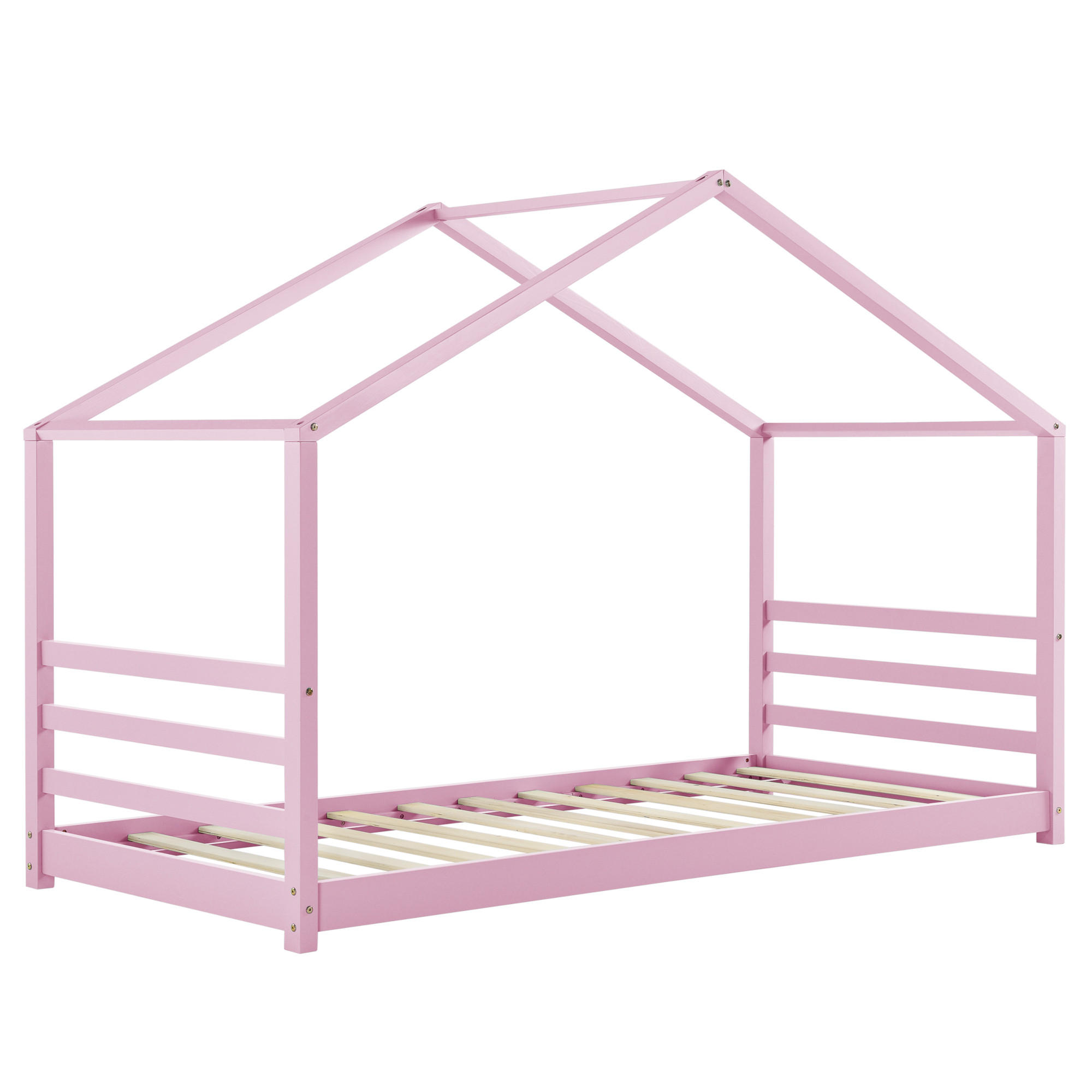 HAUSBETT Vardø - Rosa, Holz (90/200cm) - [en.casa]