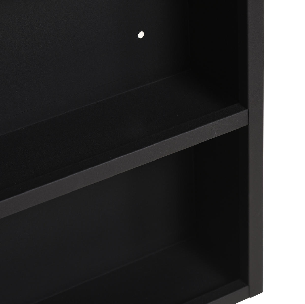 BADEZIMMERSPIEGELSCHRANK 46x13.5x58 cm Schwarz mit Spiegeltür & 3 Regalfächern - Schwarz, Metall (46/58/13.5cm) - Modfu