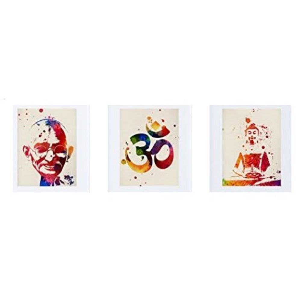 POSTER Set Mit 3 Indien Aquarell 30X40cm Rahmenlos - Klar, Papier (30/5/40cm) - Nacnic