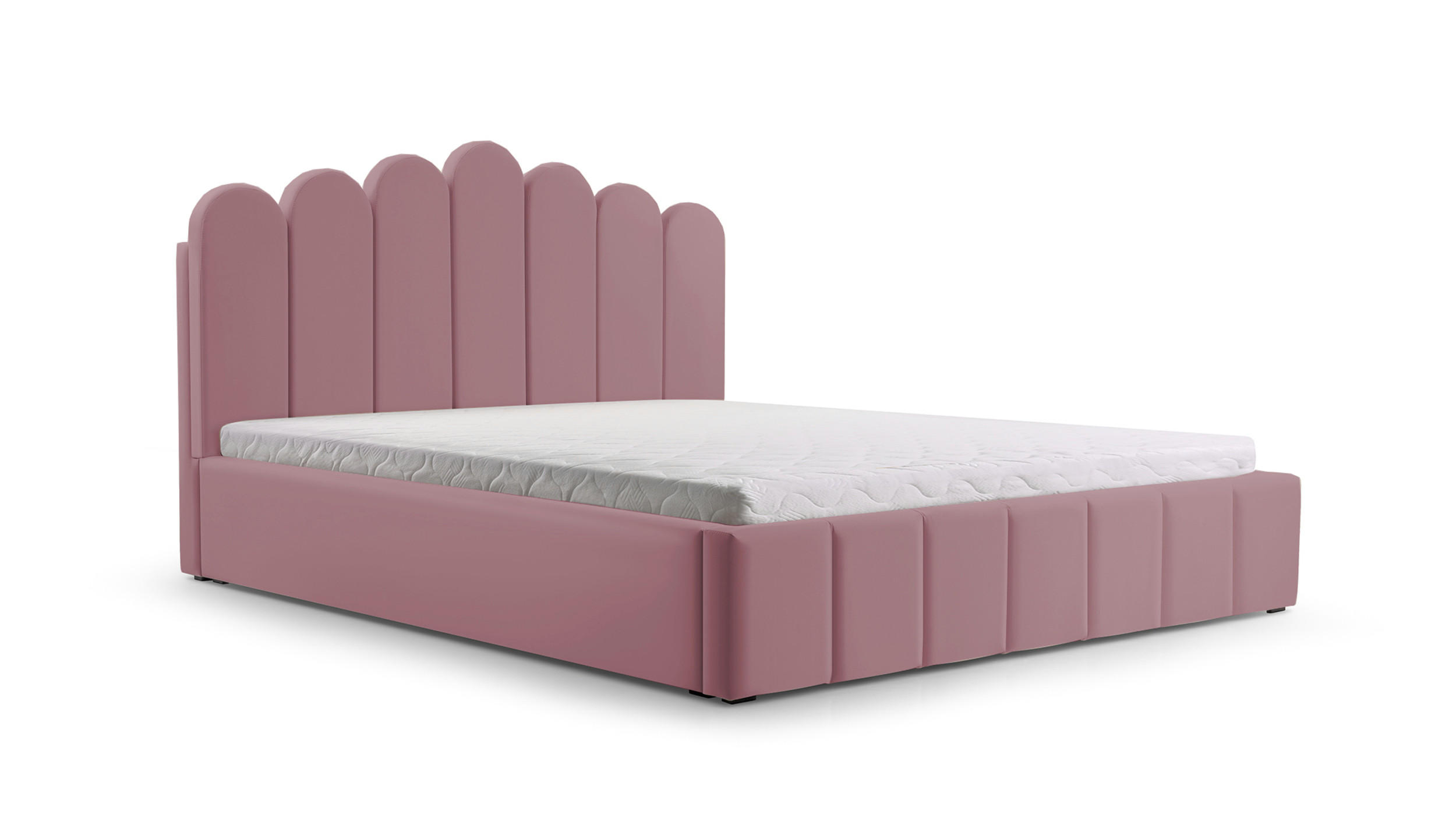 POLSTERBETT Bett 03 - 180x200 - Misty Rose - Rosa, Holz/Textil (180/200cm) - Möblo