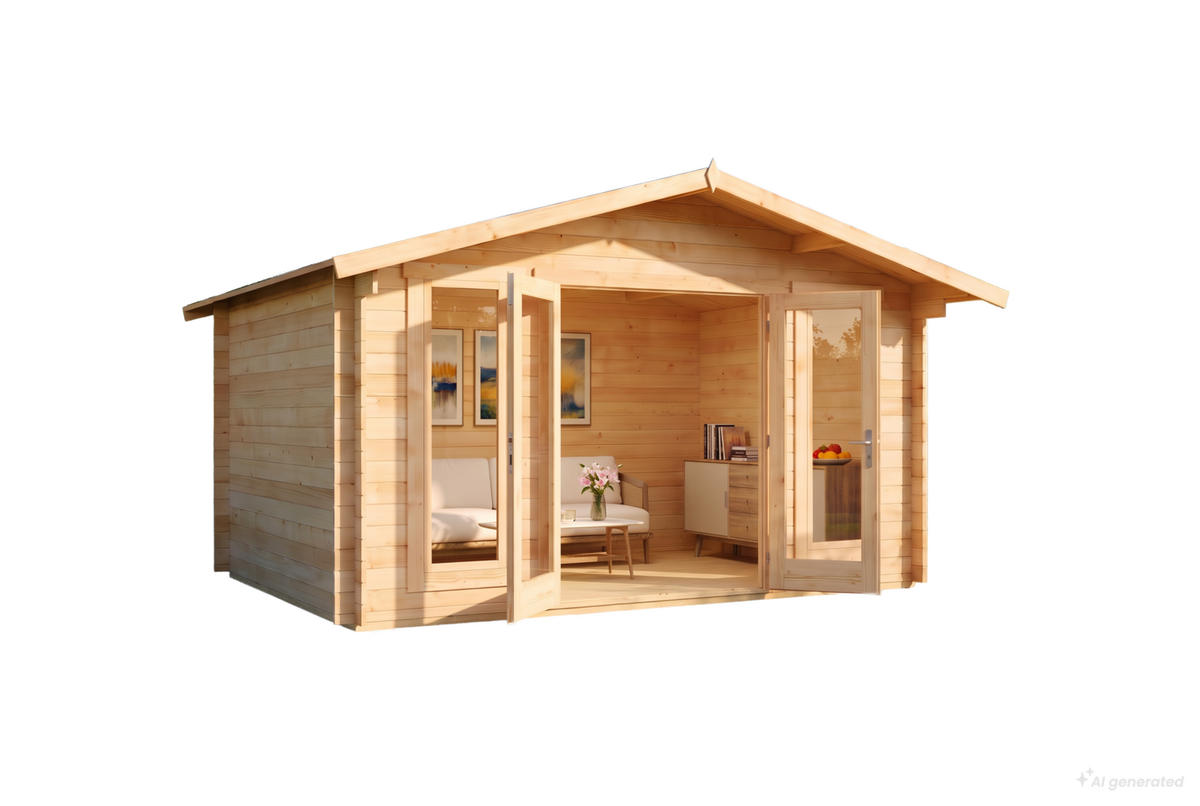 GARTENHAUS Holz Mirko - Naturfarben, Holz (440/245/350cm) - Alpholz