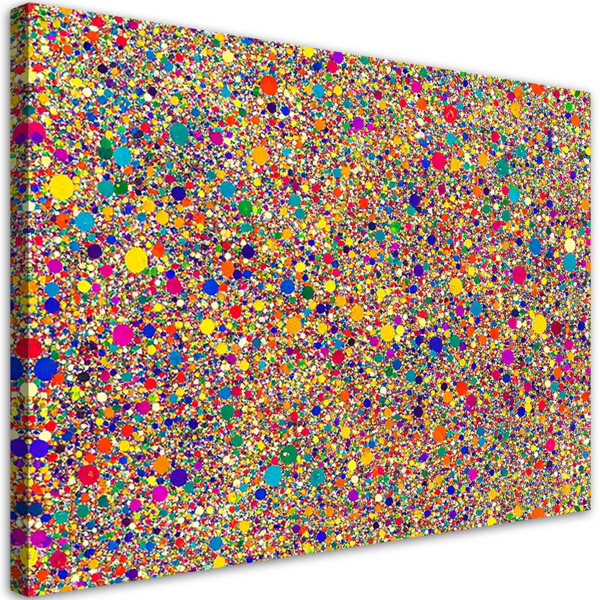 LEINWANDBILD Farbenfrohe Punkte Abstraktion 120x80cm - Multicolor, Textil (120/80cm) - Feeby