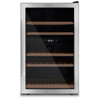 WEINKÜHLSCHRANK CAVCD53 Schwarz und Silber, 53 Flaschen , Kapazität 128L, 2 Temperaturzonen, Elegantes Design aus Edelstahl, Anti-UV, LED - Schwarz, Metall (54/89.5/55cm) - Les Petits Champs