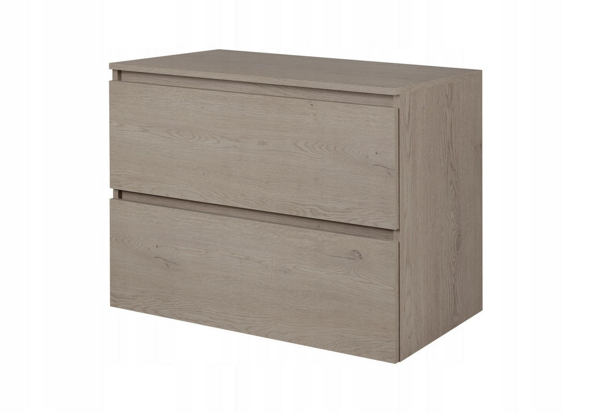 WASCHBECKUNTERSCHRANK SIMPLE mit Beinen 80cm mit Arbeitsplatte und mit einem Regal Eiche Dunkel - Wildeiche, Holz (80/62/46cm) - Rodan