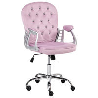 SCHREIBTISCHSTUHL Samtstoff Hellviolett Princess - Violett, Textil (58/93/58cm) - Beliani