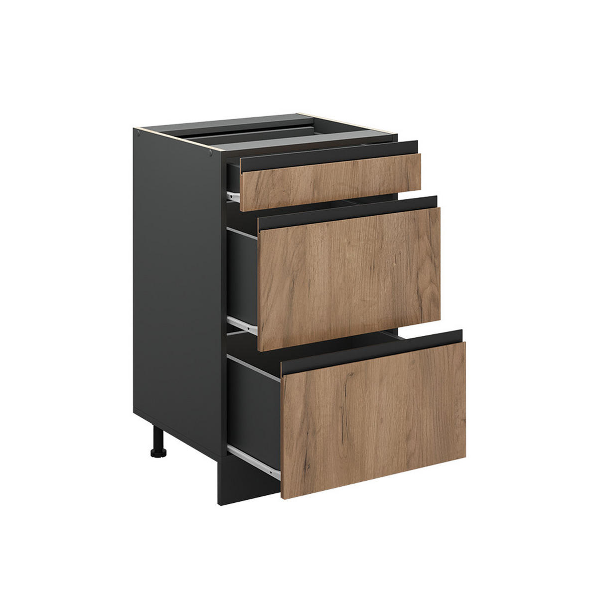 DULAP DE BAZĂ DE BUCĂTĂRIE R-Line, Stejar auriu/antracit, 50 cm fără blat de lucru - stejar miere/antracit, compozit lemnos (50/81.6/46cm) - Vicco