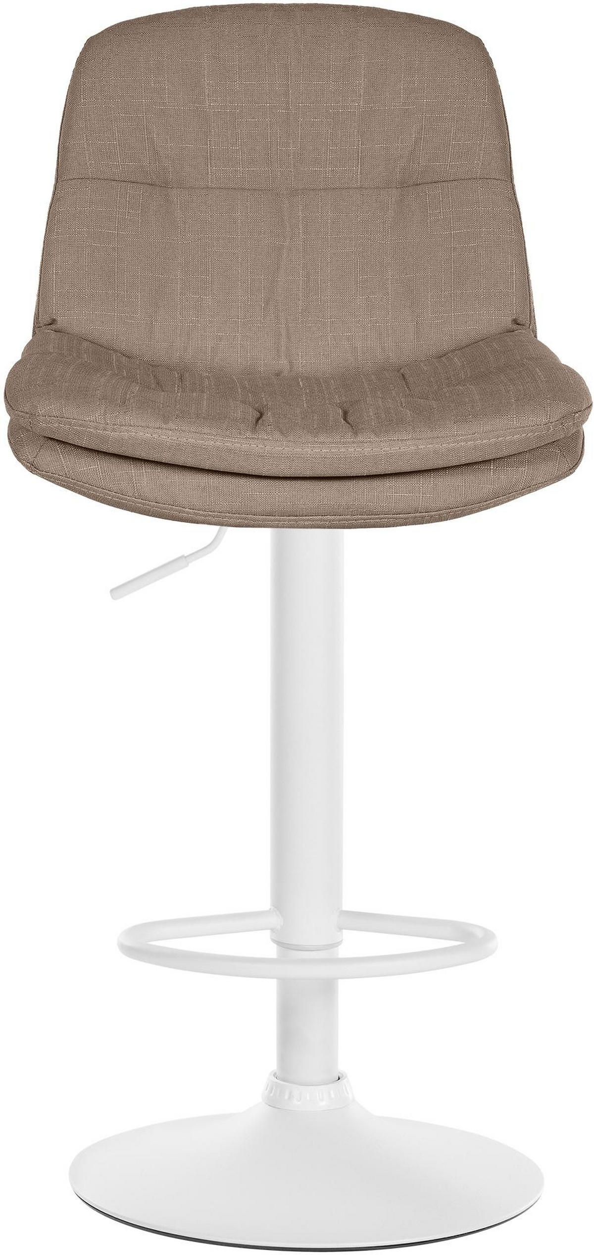 BARHOCKER Mitun Stoff Taupe Weiß - Taupe, Textil/Metall (46/92/54cm) - DELUKE