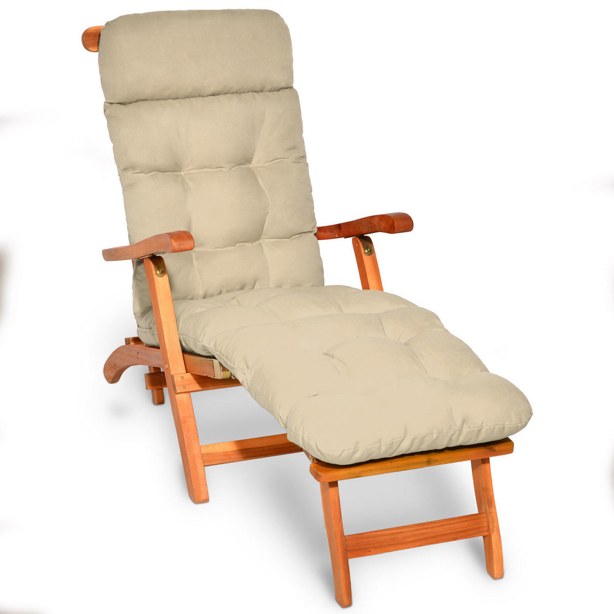 DECKCHAIRAUFLAGE Flair DC 200/50/8cm Natur - Naturfarben, Textil (50/8/200cm) - Beautissu 