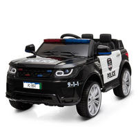 ELEKTROAUTO Squad JC002 schwarz Musikfunktion 2 Motoren Gurt Sirenenleuchten - Schwarz, Kunststoff (110/52/68cm) - Moni
