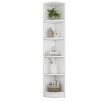 ECKREGAL platzsparend 42 x 30 x 180 cm MDF Weiß 5 Ebenen - Weiß, Holzwerkstoff (30/180/42cm) - Beauniv