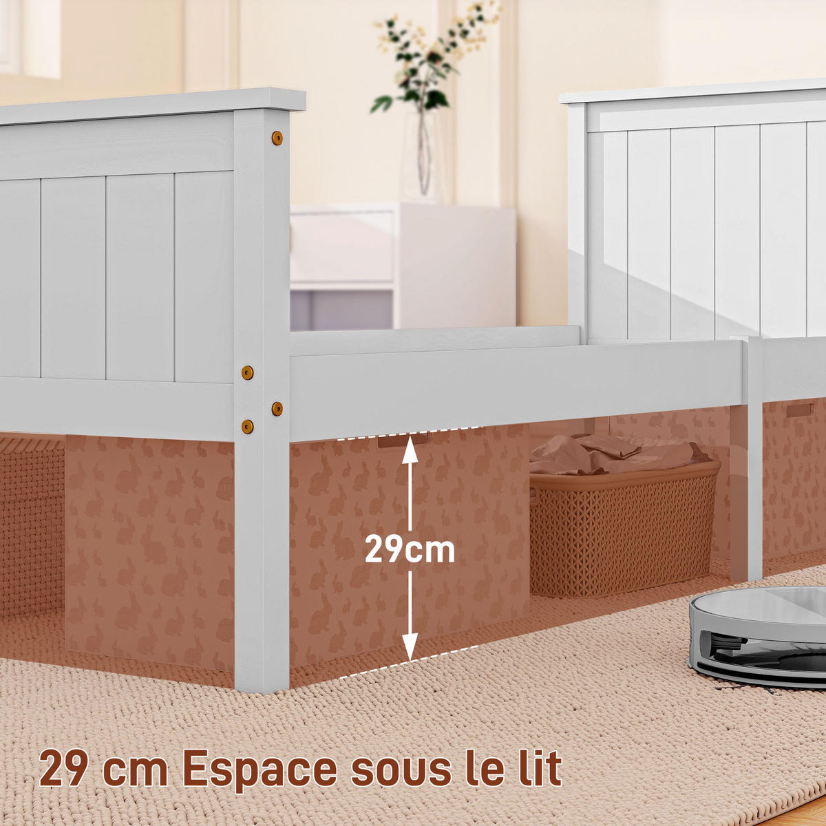 BETT 90x200 cm DE-14609 mit Lattenrost, Kopfteil und Fußteil Weiß - Weiß, Textil (90/200cm) - ComfortXL
