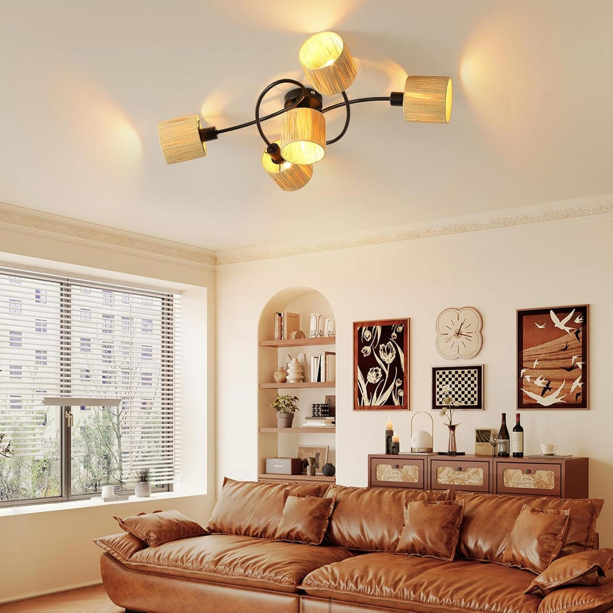 DECKENSTRAHLER Funkelau 47/16.5/72.5 cm - Schwarz, Metall (72.5/47/16.5cm) - ZMH