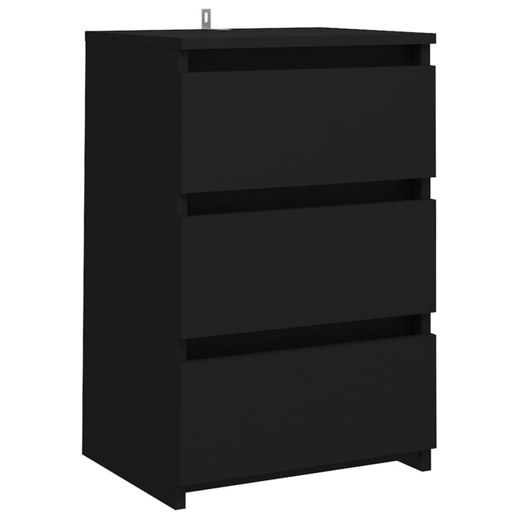 vidaXL Nachttisch Schwarz 40x62.5x35 cm