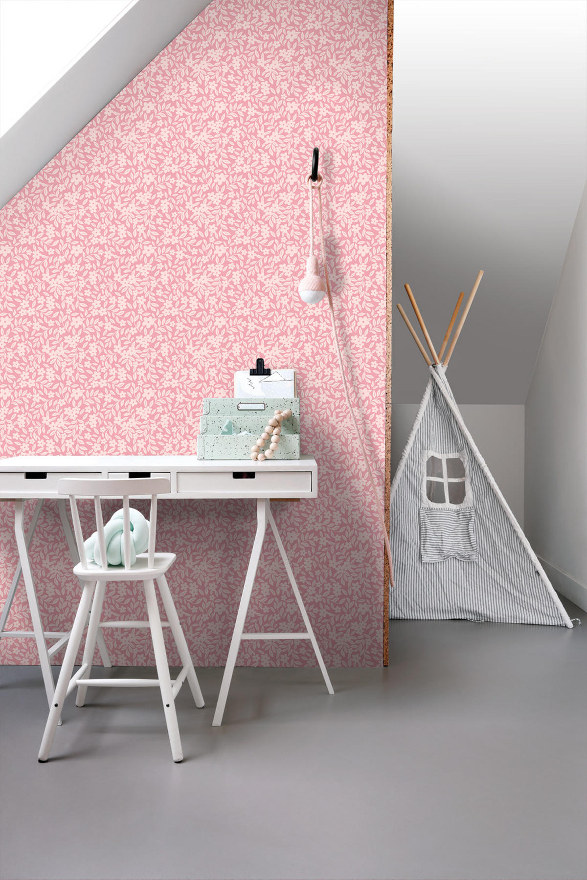 TAPETE Blumen 50 x 900 cm - Pink, Papier (50/0.1cm) - ESTAhome