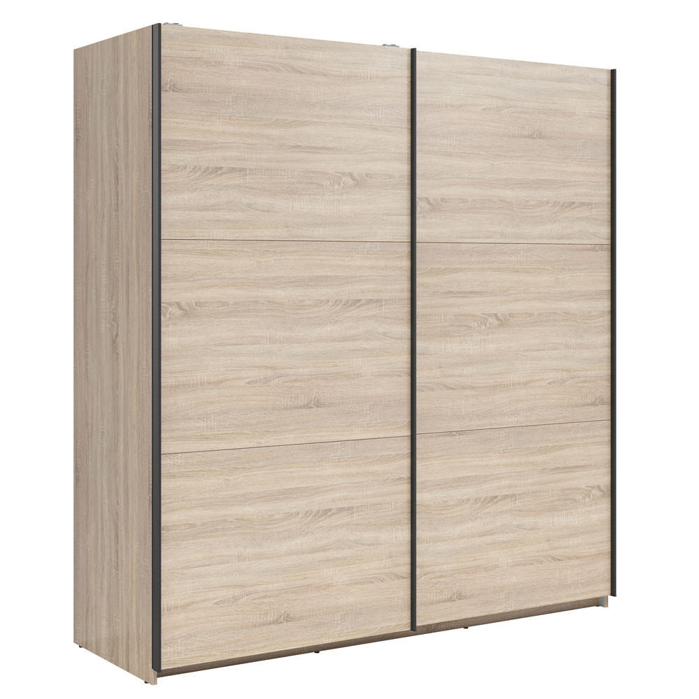 SCHWEBETÜRENSCHRANK Tetrix Eiche Sonoma 183 / 60 / 195,5cm - Eichefarben/Braun, Holzwerkstoff (183/196/60cm) - Feldmann-Wohnen