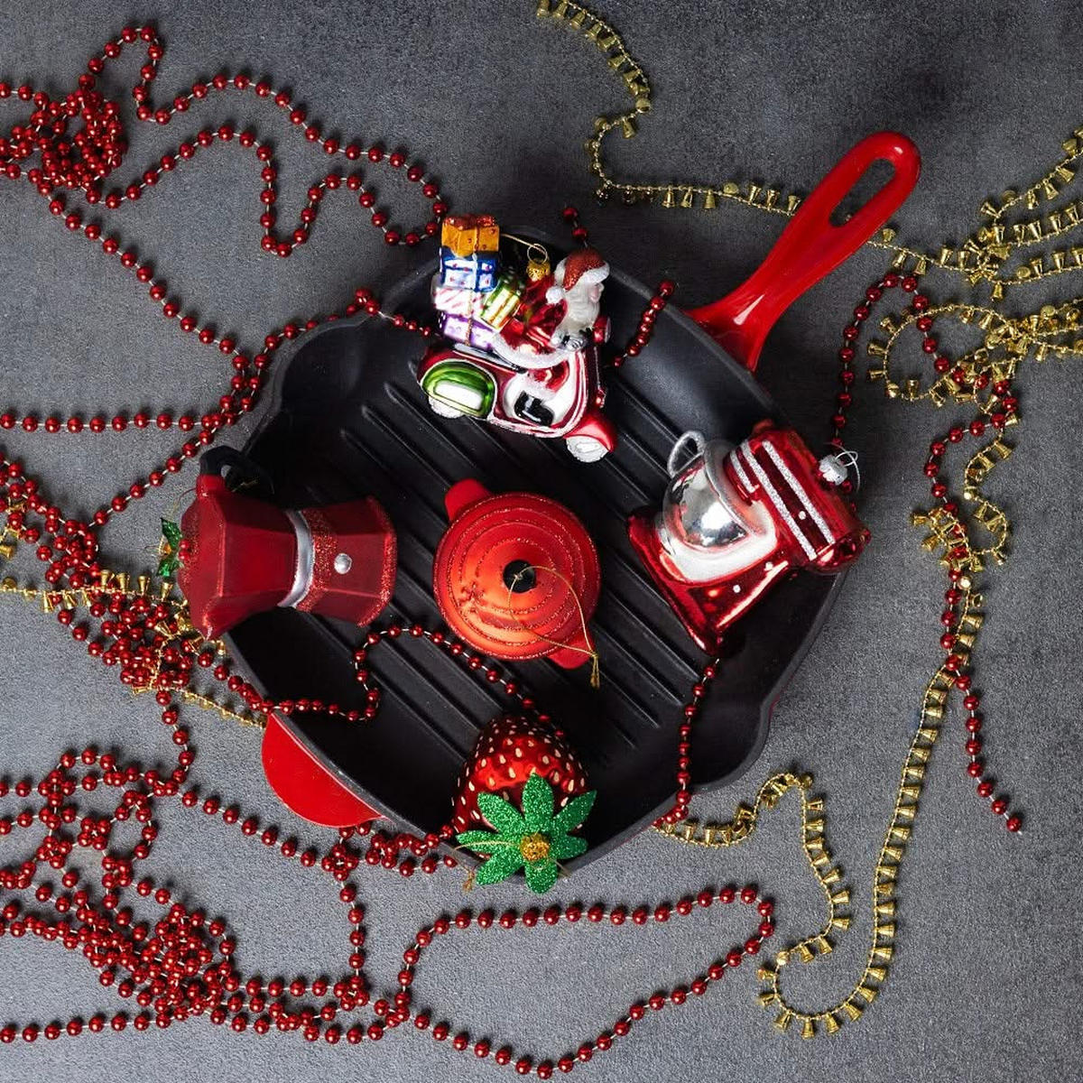 WEIHNACHTSKUGEL Weihnachtsmann auf Roller 11 cm - Multicolor, Glas (6/11/1cm)