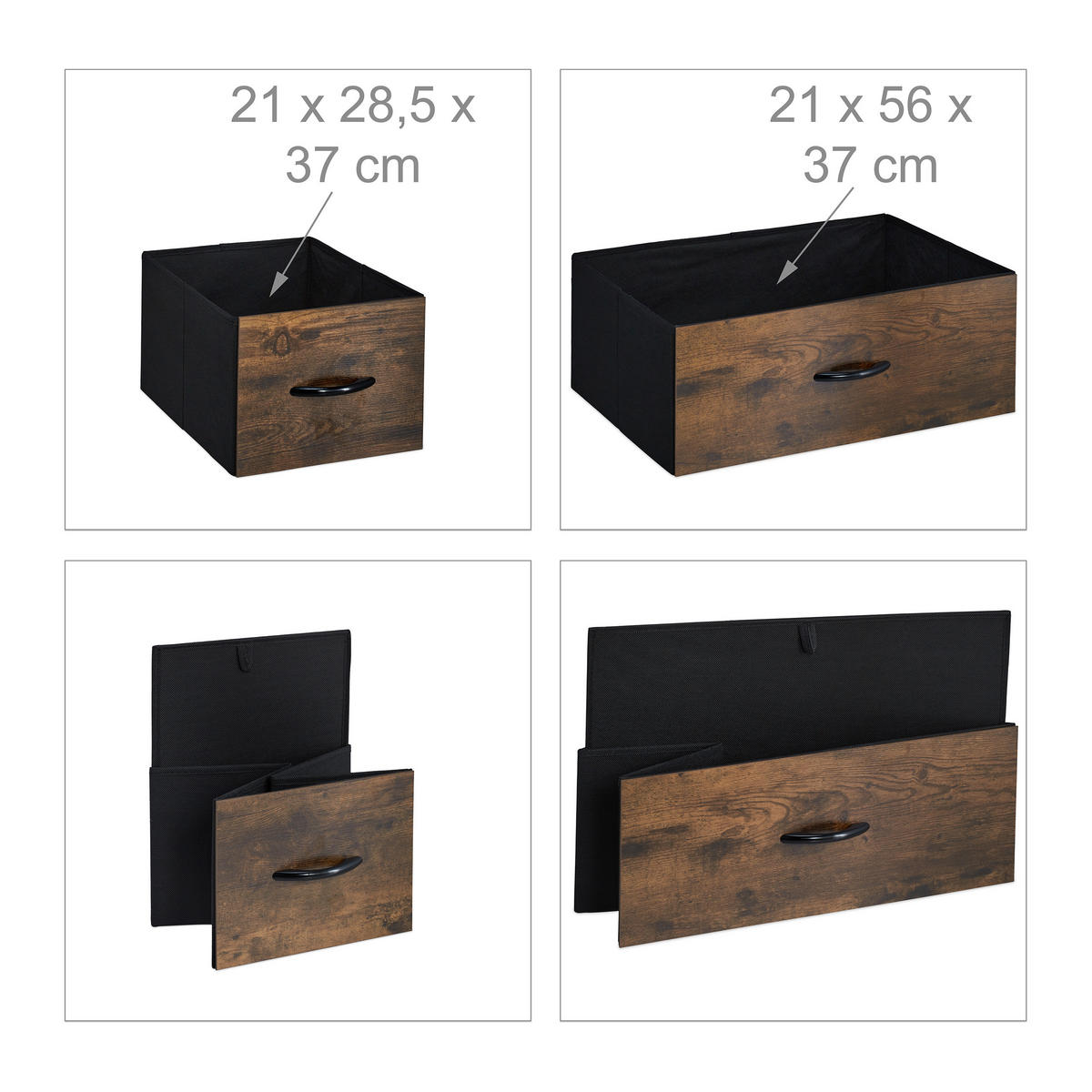 KOMMODE - Dunkelbraun, Holz/Holzwerkstoff (60/96.5/41.5cm) - Relaxdays
