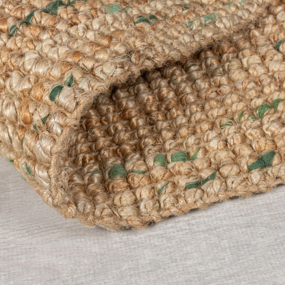 JUTETEPPICH Jute Naturbelassen, Wohnzimmer Natur-Grün Rechteckig 160x230 - Beige, Textil (160/230cm) - KADIMA DESIGN