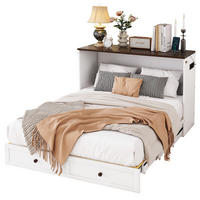 BETT mit Kopfteil 140/200 cm in Weiß – mit Stauraum und USB-Anschluss - Weiß, Holz (140/200cm) - BEAOK