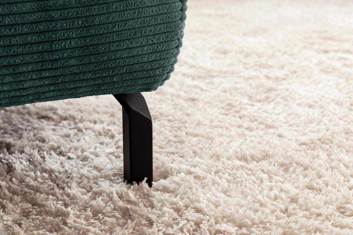 ECKSOFA MIT MOTORISCHEM SITZVORZUG DELIA Smaragdgrün Cord - Smaragdgrün/Schwarz, Textil/Metall (312/219cm) - KAWOLA