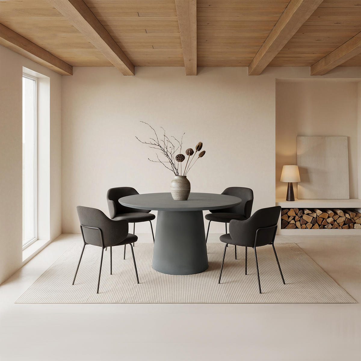 ESSTISCH RIO Mittel aus Beton 122x122x75 - Grau, Naturmaterialien (122/122/75cm) - Elementi
