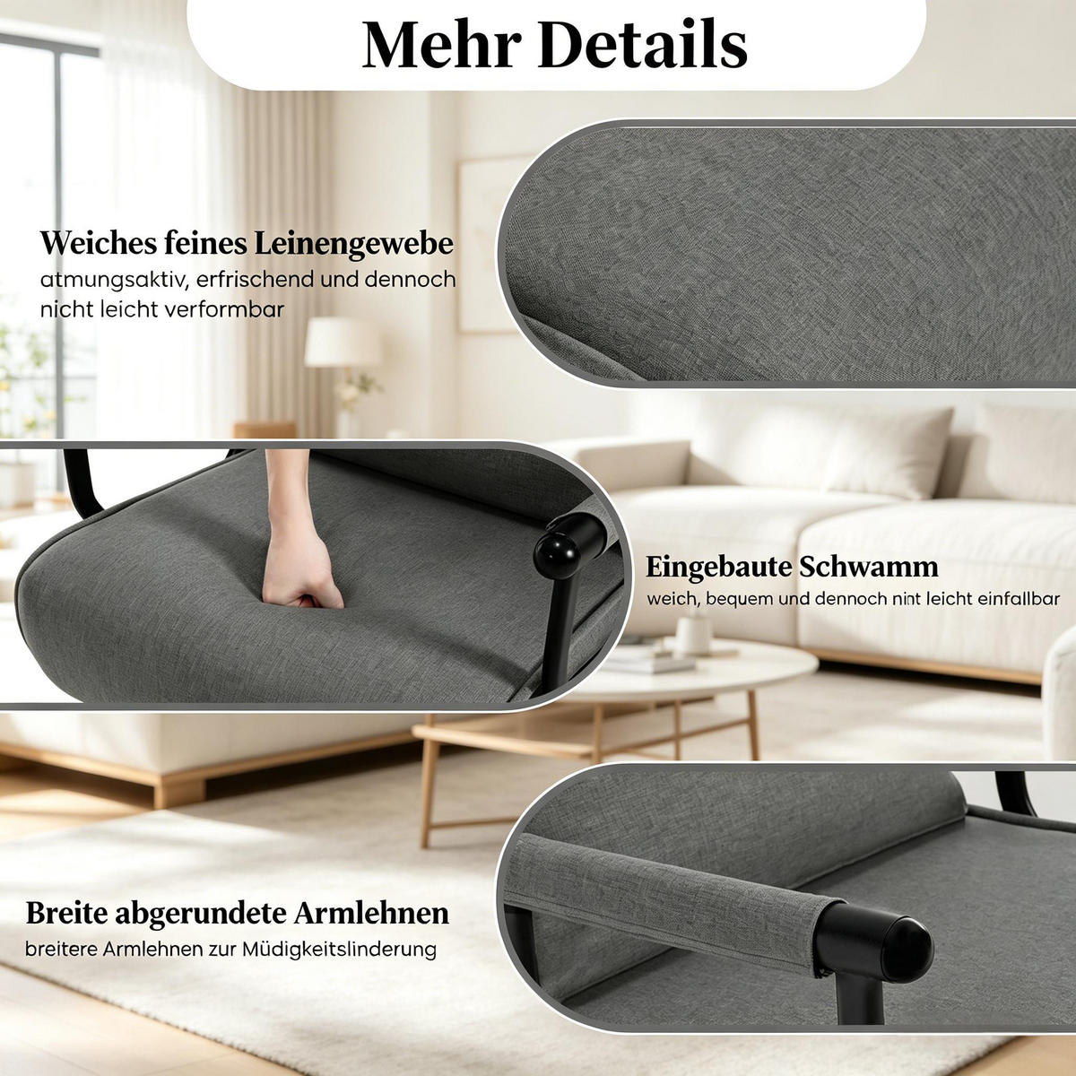 SCHLAFSESSEL 3-in-1, 5-fach verstellbar, DE-42146, Grau - Grau, Metall (75/78/65cm) - ComfortXL