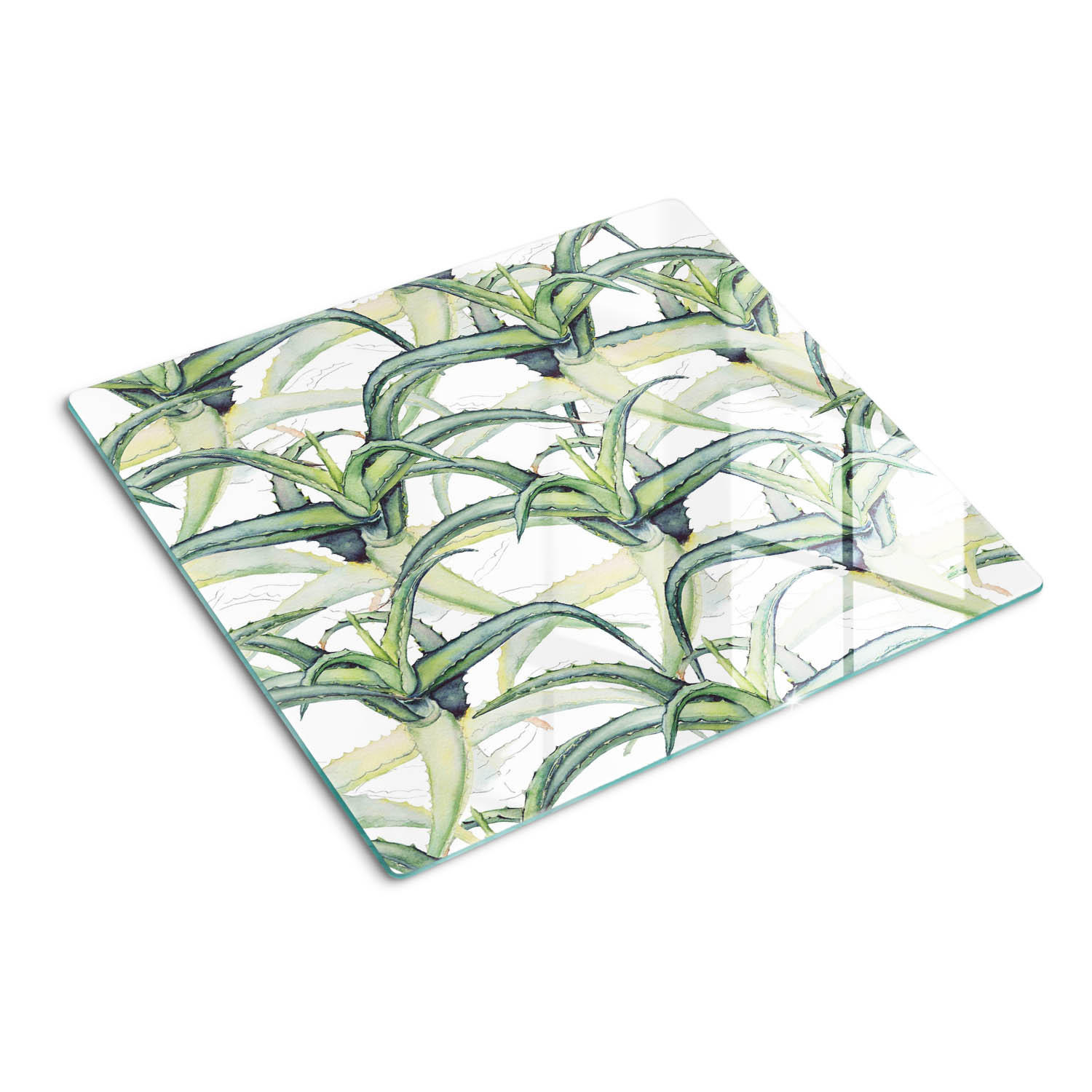 GLASPLATTE 60x52 cm Aloe - Grün, Glas (60/0.4/52cm) - TULUP