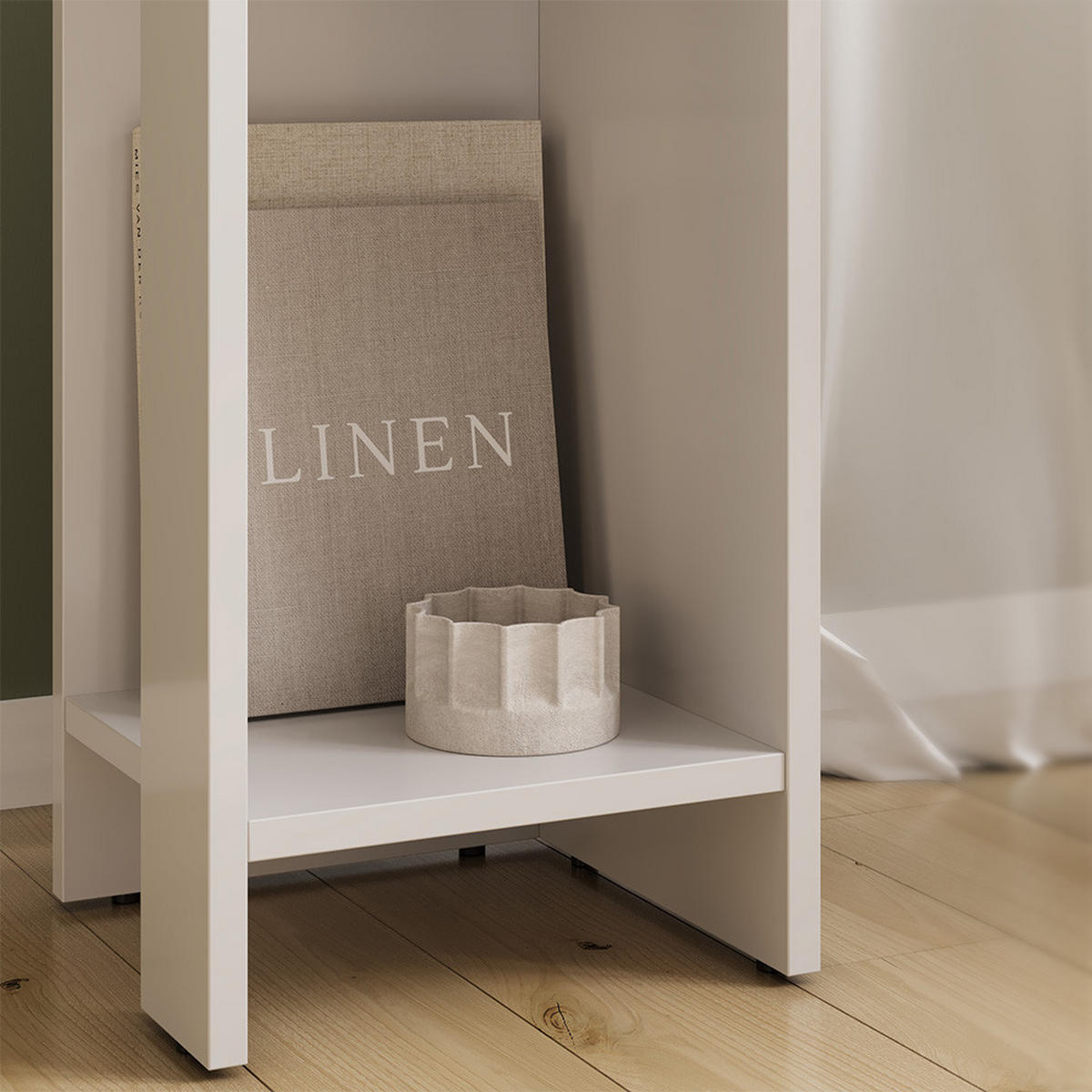 NACHTTISCH Lenar Weiß 27 x 60 cm - Weiß, Holzwerkstoff (27/60/25cm) - Vicco