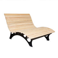 WELLENHOLZLIEGE TAIGA - 1 - Anthrazit/Lärchefarben, Holz (148/105/152cm) - Home Deluxe