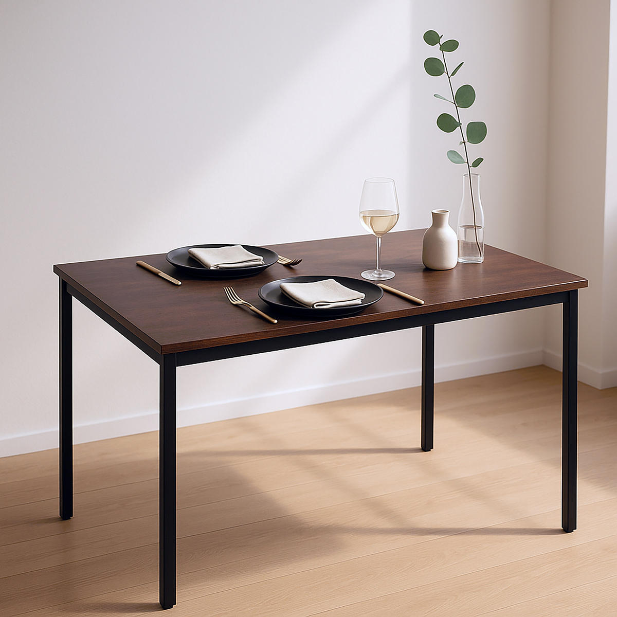 ESSTISCH - Multicolor/Schwarz, Holzwerkstoff/Metall (60/100/76cm) - Relaxdays