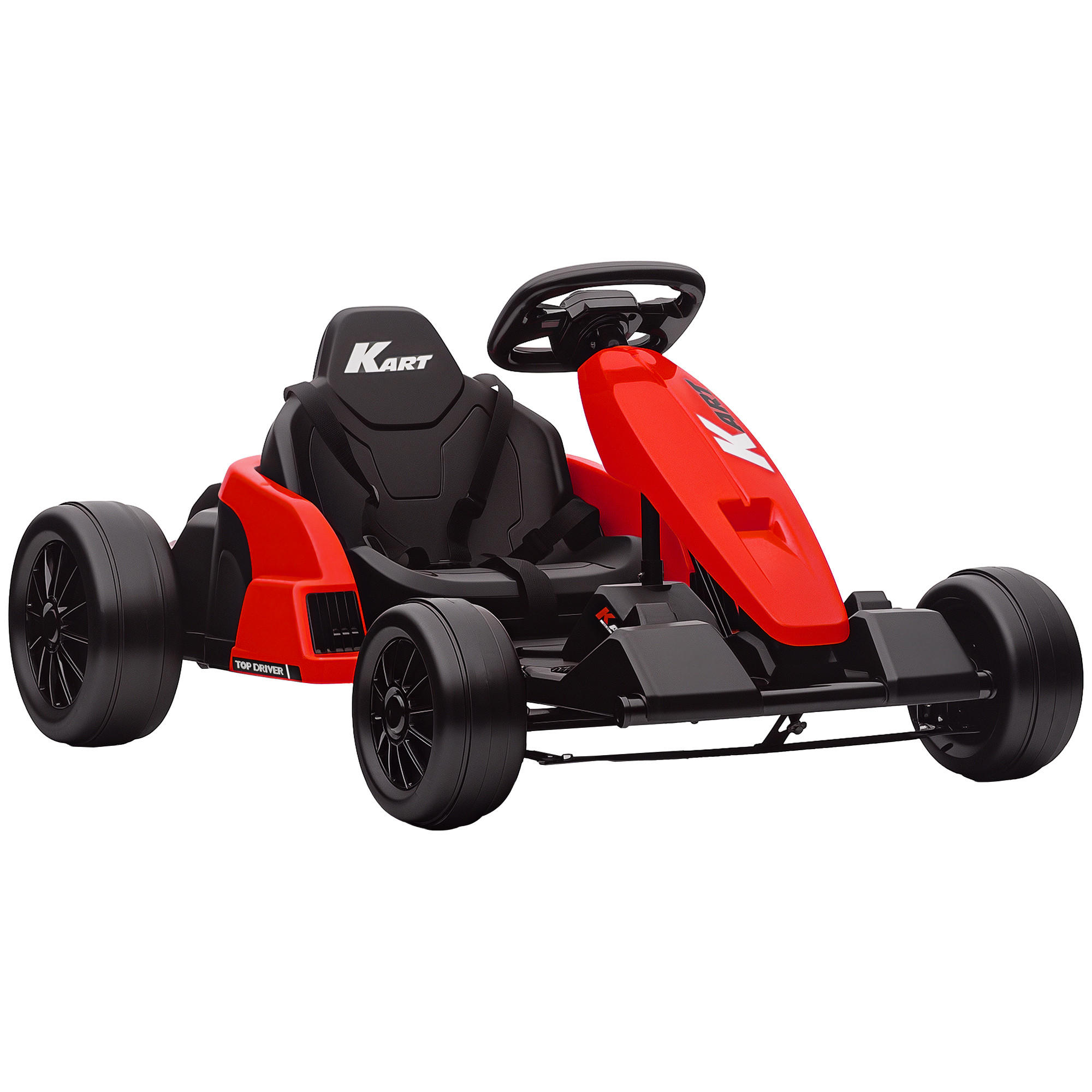 KINDER-ELEKTRO GOKART Drift Kart Verstellbarer Sitz 24 V 6-18km/h - Rot, Kunststoff (115/77/55.5cm) - AIYAPLAY