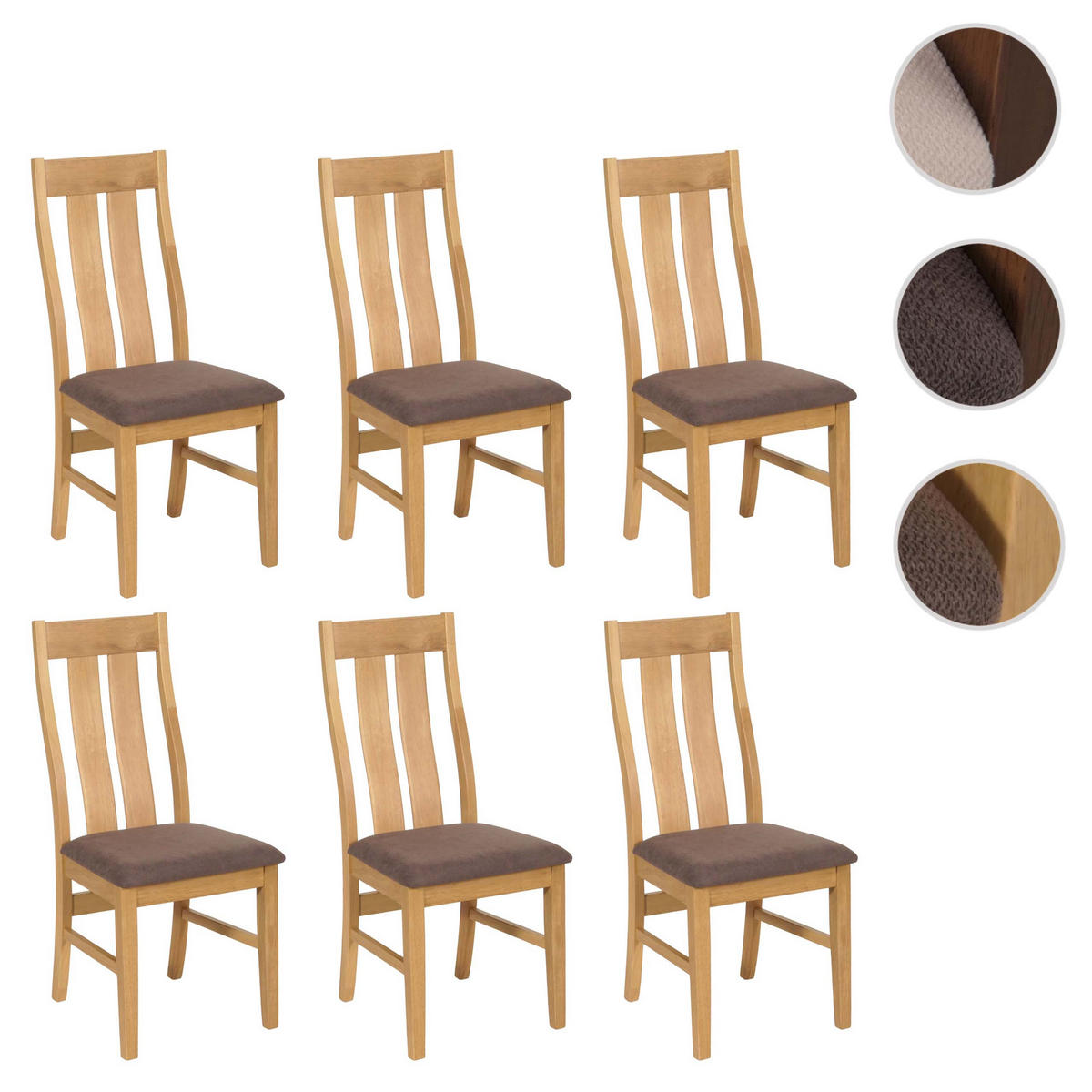 ESSZIMMERSTUHL Braun, Taupe 6er-Set - Taupe/Braun, Holz (46/100/45cm) - MCW