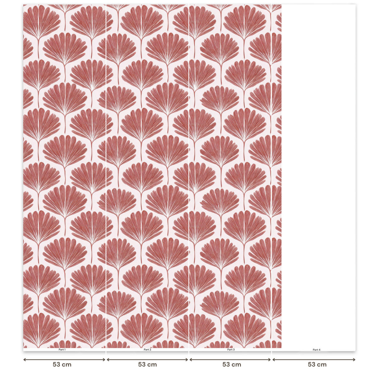 TAPETE - Fächer - Motiv - Terra - 160x220 cm - Rotbraun, Papier (160/220cm) - OnlyWow