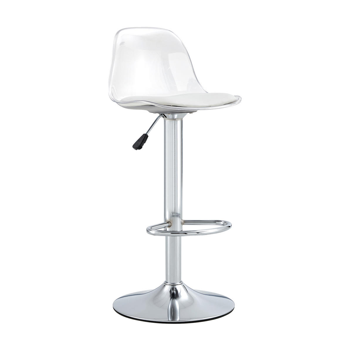 BARHOCKER 2er-Set 82–104 cm Weiß/Silberfarben mit Drehfunktion - Weiß, Metall (40.5/99/40.5cm) - MIVRAY