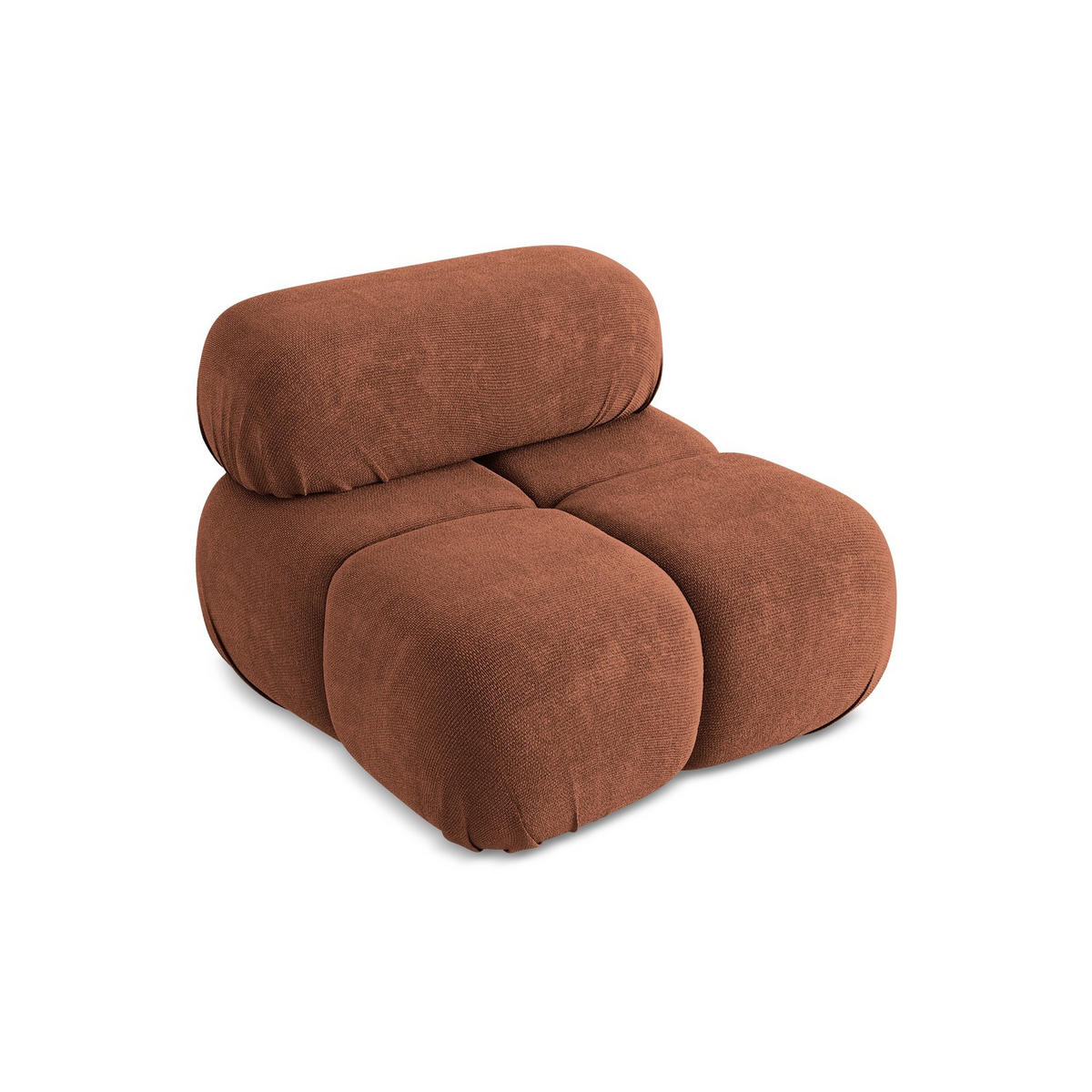 SESSEL Chenille Stoff Orange - Terracotta/Schwarz, Kunststoff/Textil (96/70/95cm) - LaMiaSofa