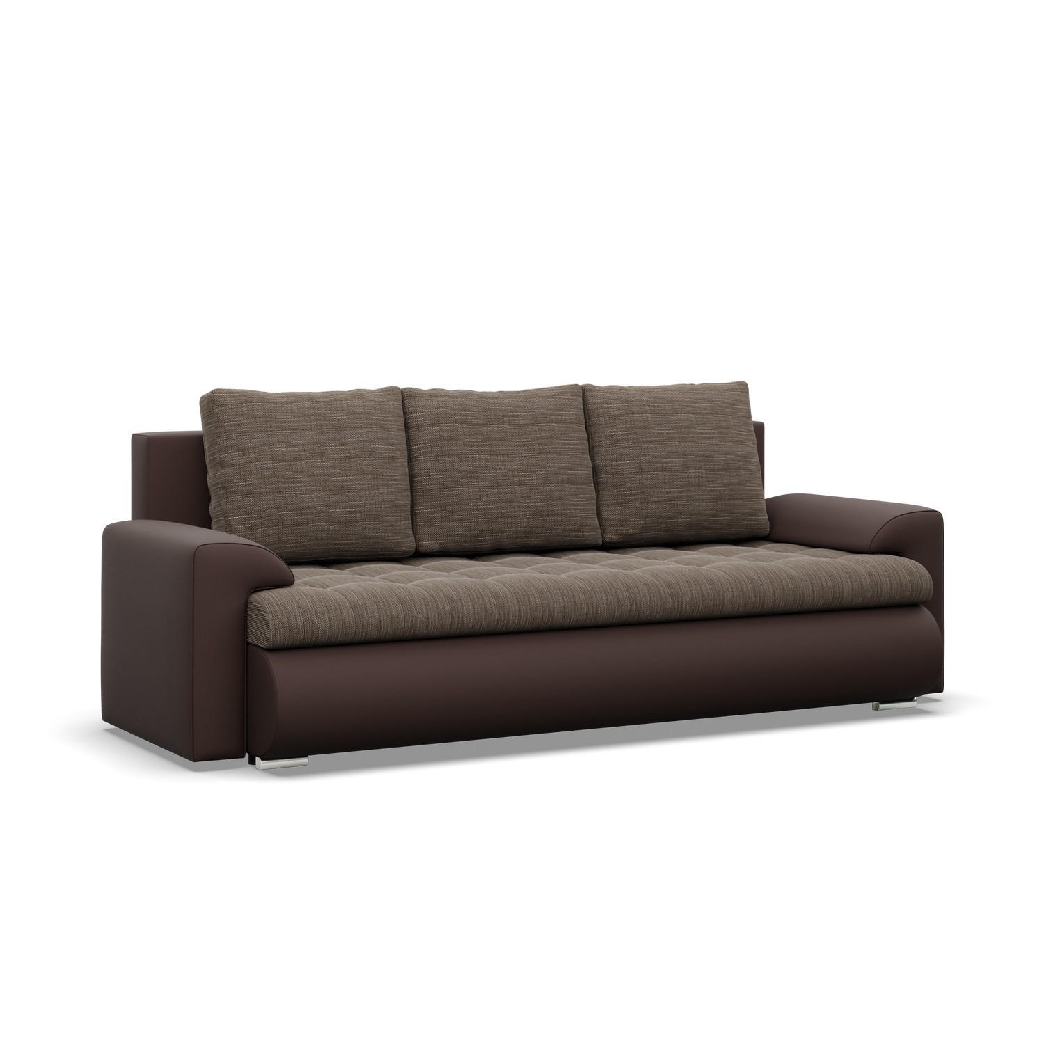 SOFA 3-SITZER MIT SCHLAFFUNKTION FORESTA, Braun + Braun - Braun, Textil (222/92/96cm)