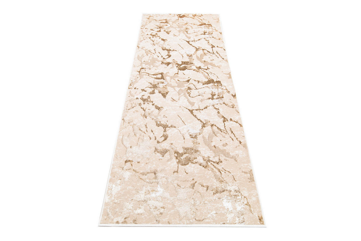 LÄUFER Crystal Beige Marmor Optik 70/700 cm - Beige, Textil (70/700cm) - Tapiso