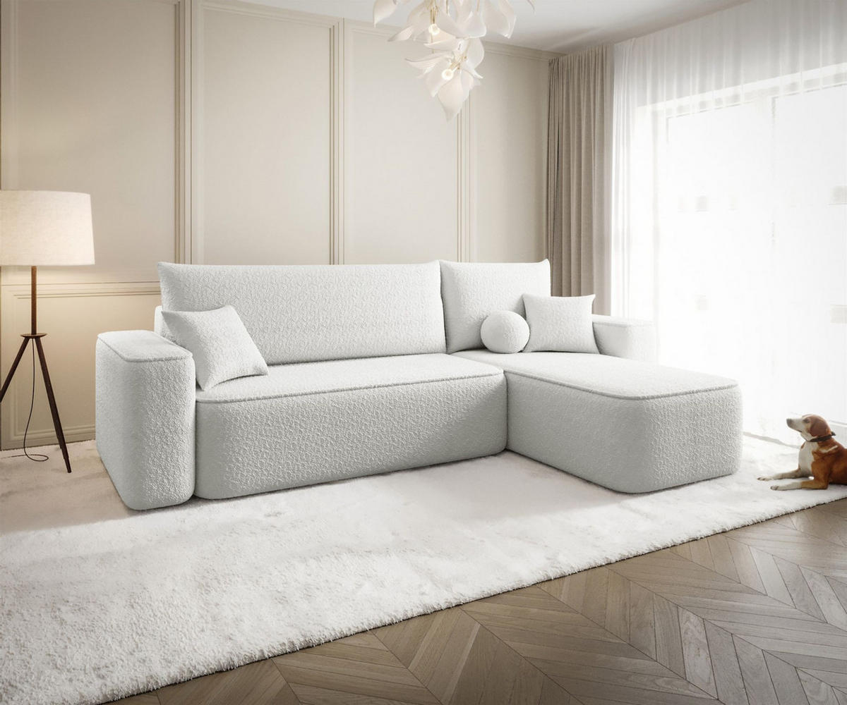 ECKSOFA Agepo Stoff Quelle - Weiß, Holzwerkstoff/Textil (250/150cm) - Fun Möbel