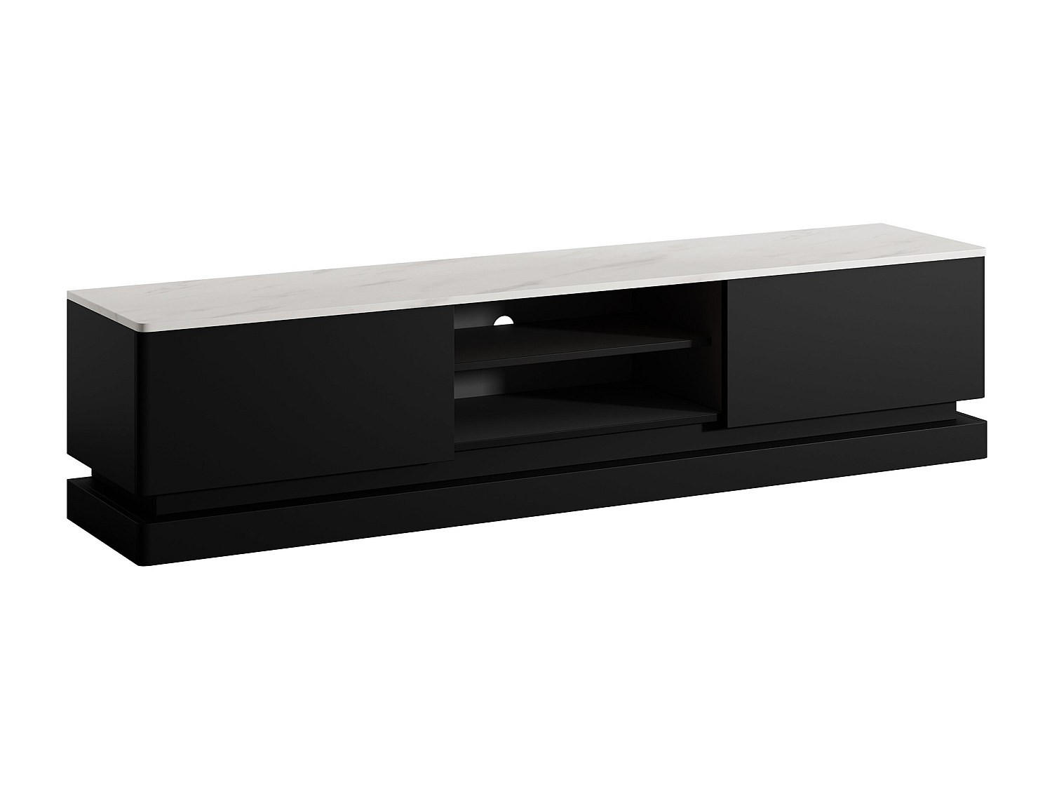 TV-BOARD - 190 cm x 40 cm - holz - schwarz, weiß Devika - Schwarz/Weiß, Holz (190/44/40cm) - Vente-Unique