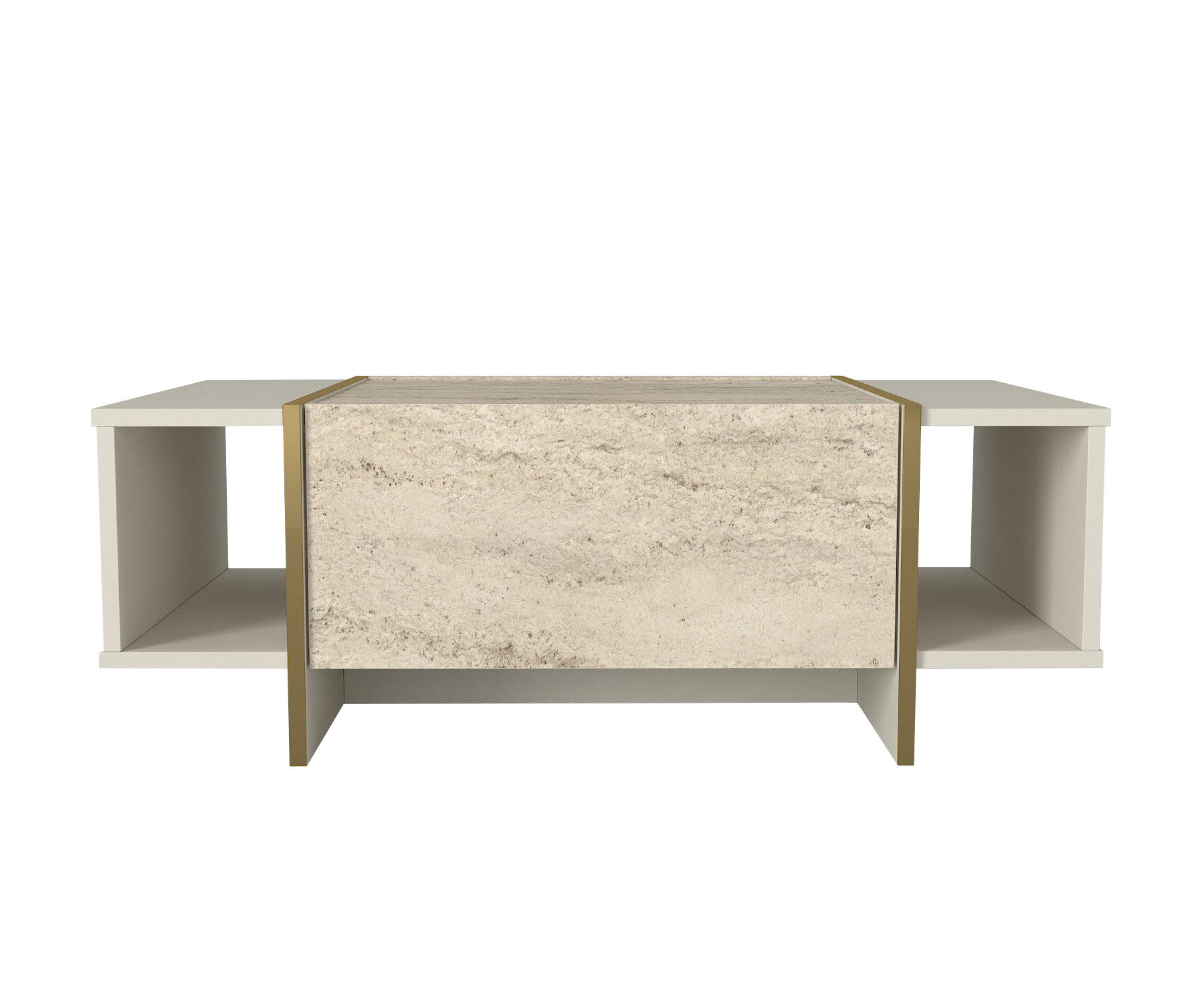 COUCHTISCH Veyron Beige Granit Optik - Beige, Holzwerkstoff (60/104/37cm) - moebel17