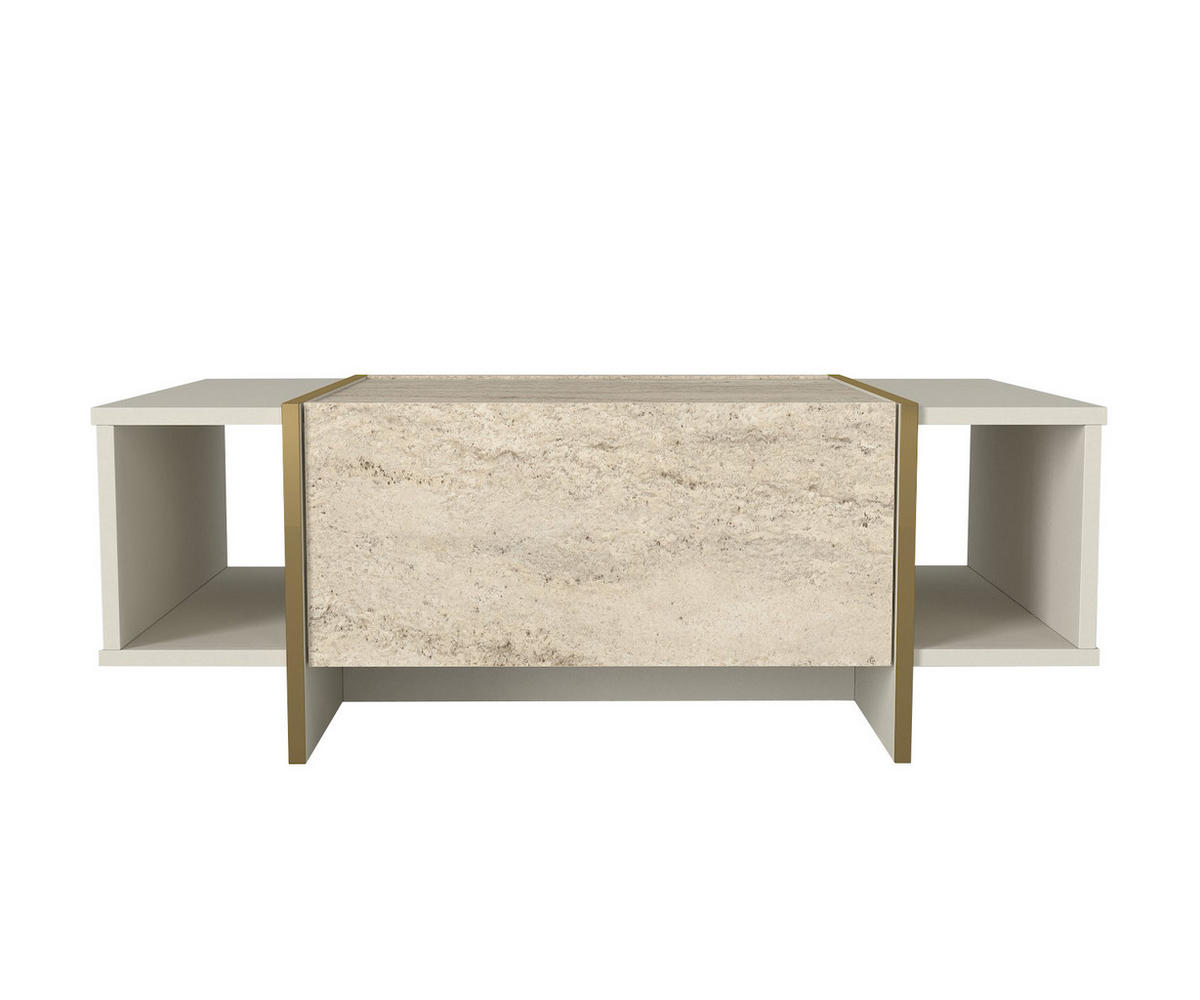 COUCHTISCH Veyron Beige Granit Optik - Beige, Holzwerkstoff (60/104/37cm) - moebel17