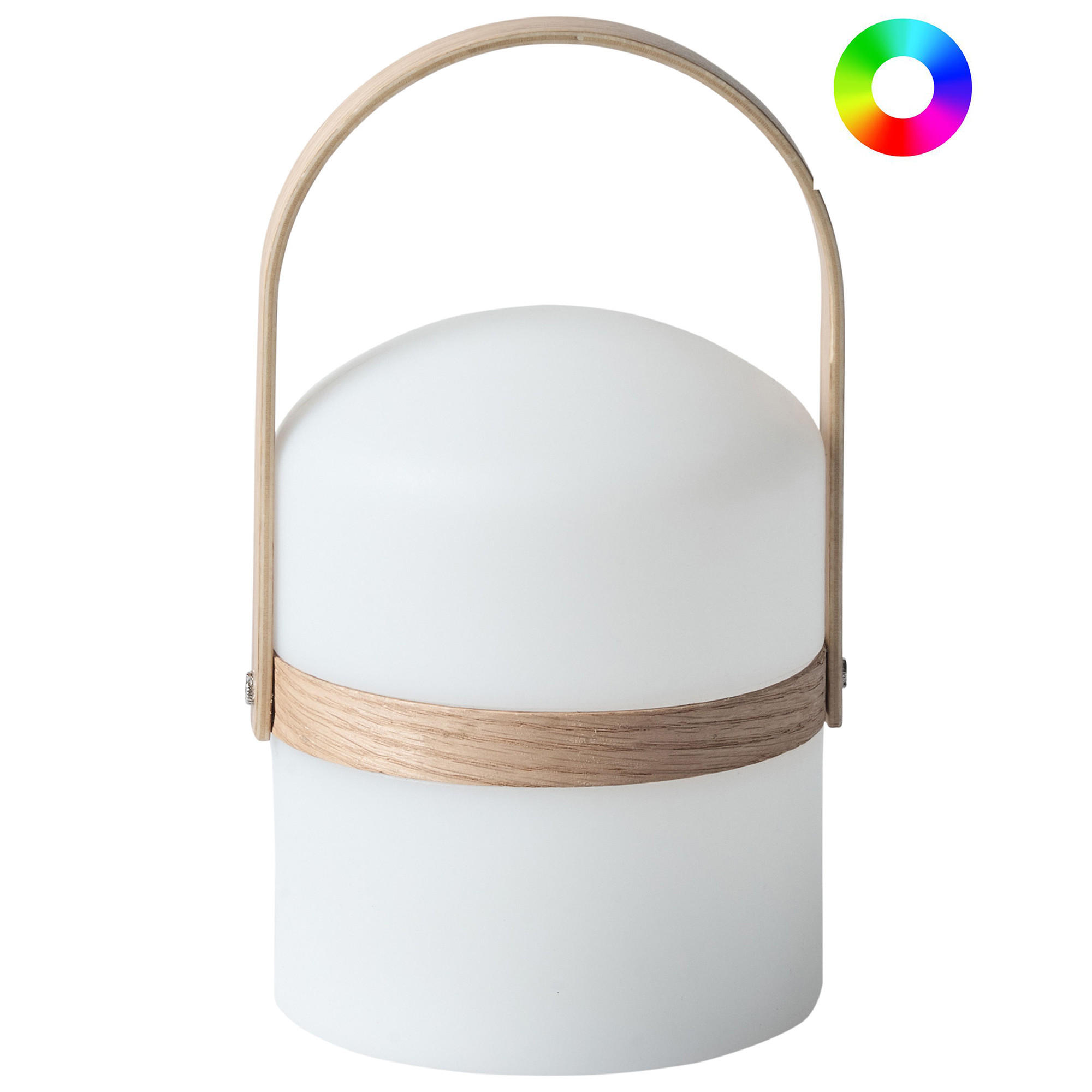 Beliani LED STOLNÍ LAMPA Bílá/Světlejší Odstín dřeva Estero